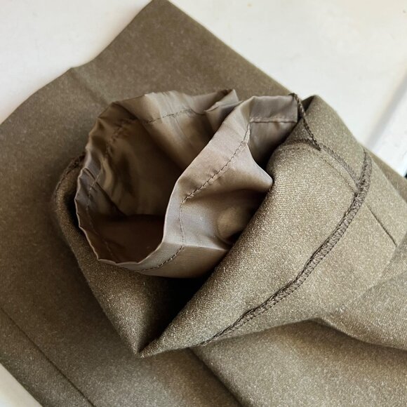 Lana Lee Flat Front Straight Trouser Pants Size 10 Wool Blend Khaki NEW Career - Picture 3 of 12